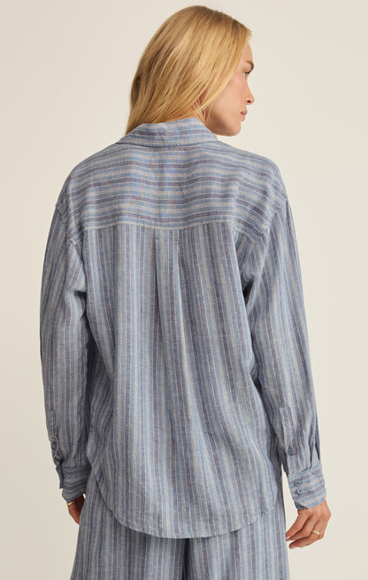 The Perfect Striped Linen Button Up