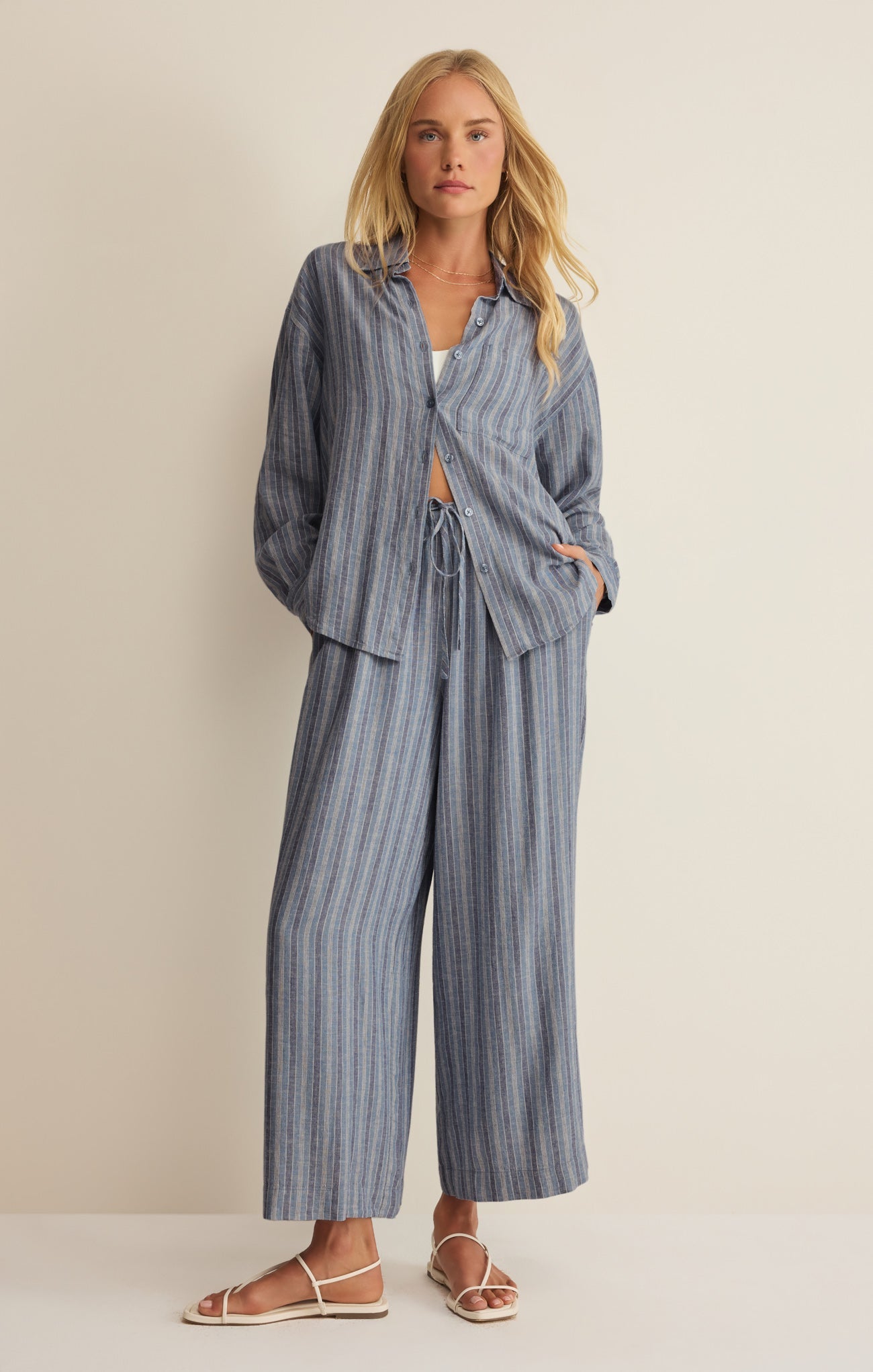 The Perfect Striped Linen Button Up