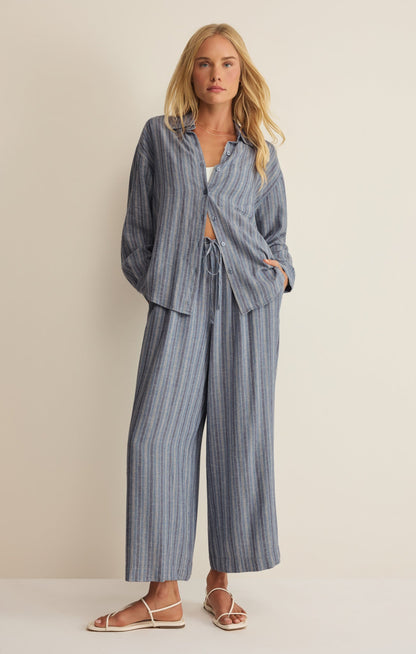 The Perfect Striped Linen Button Up