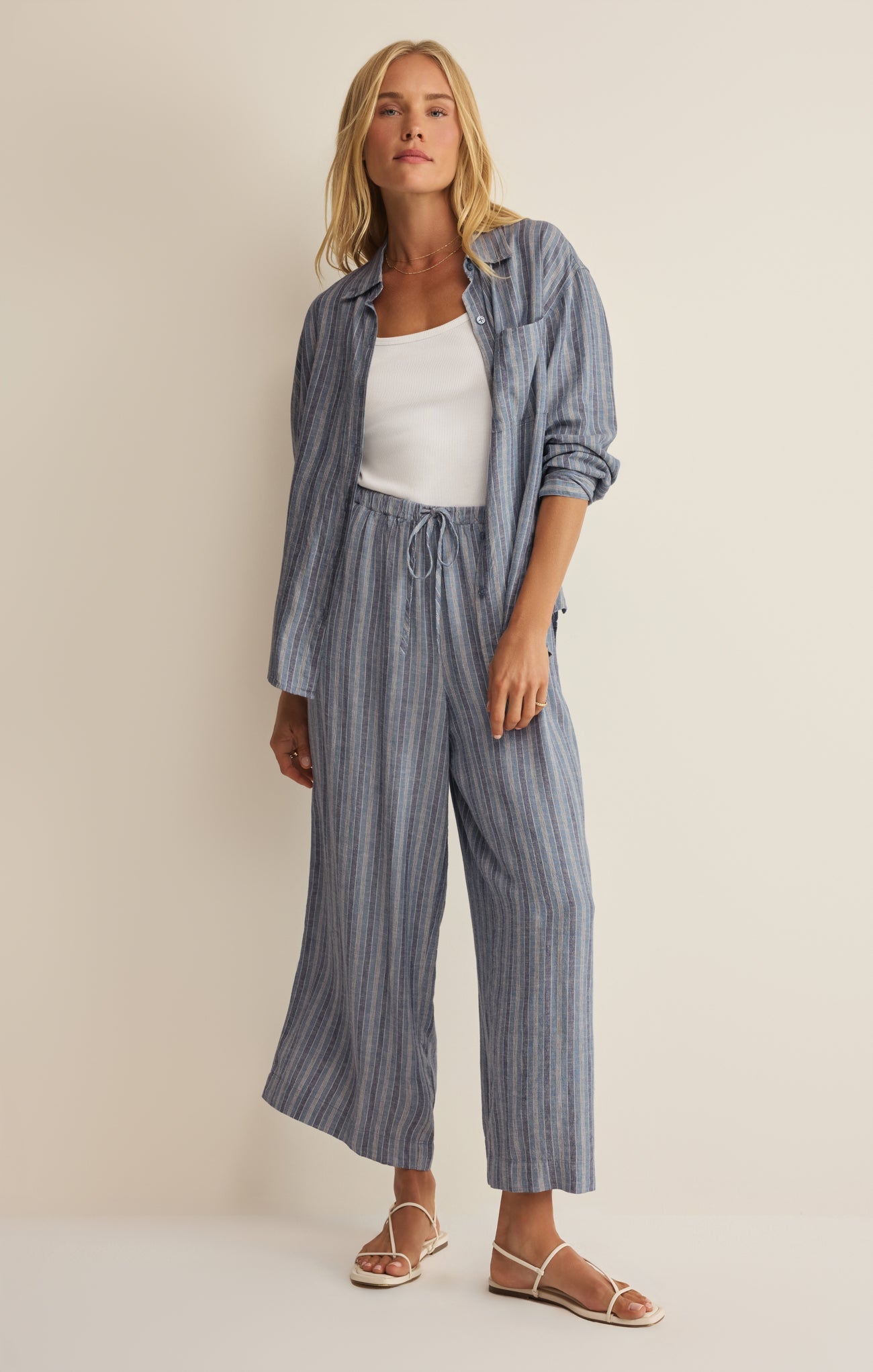The Perfect Striped Linen Button Up