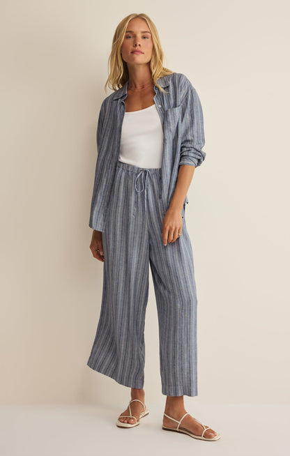 The Perfect Striped Linen Button Up
