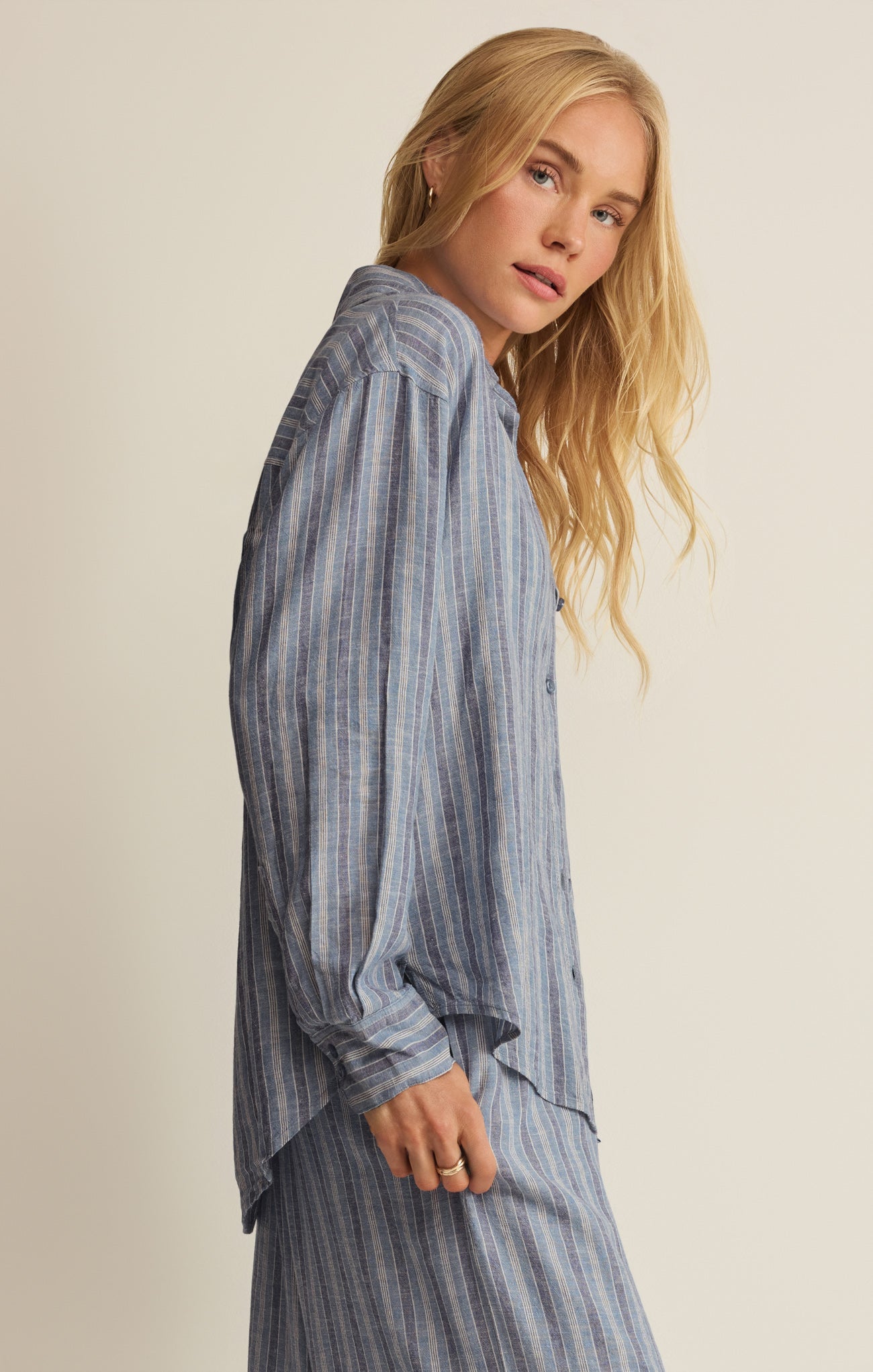 The Perfect Striped Linen Button Up
