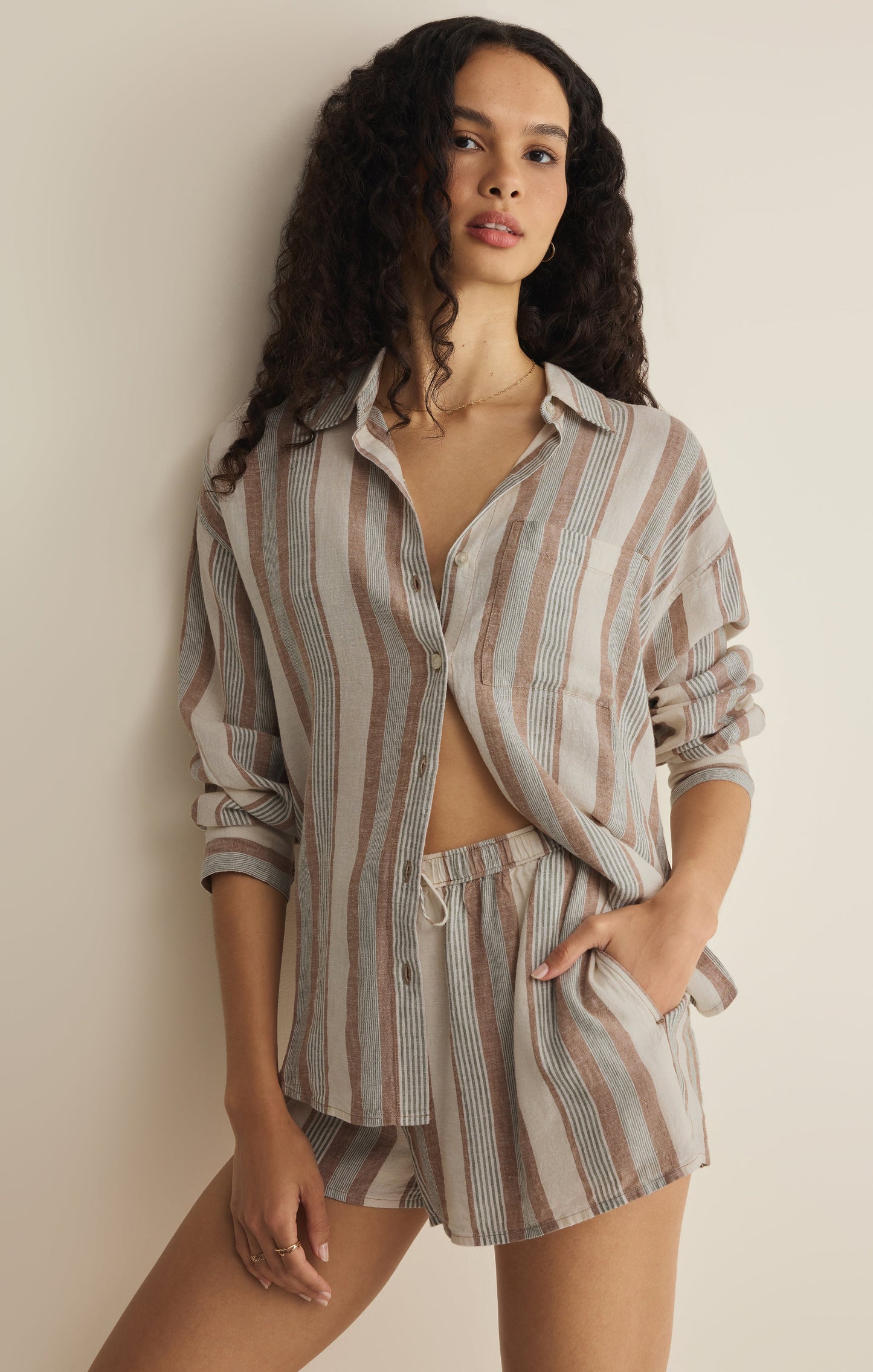 The Perfect Striped Linen Button Up