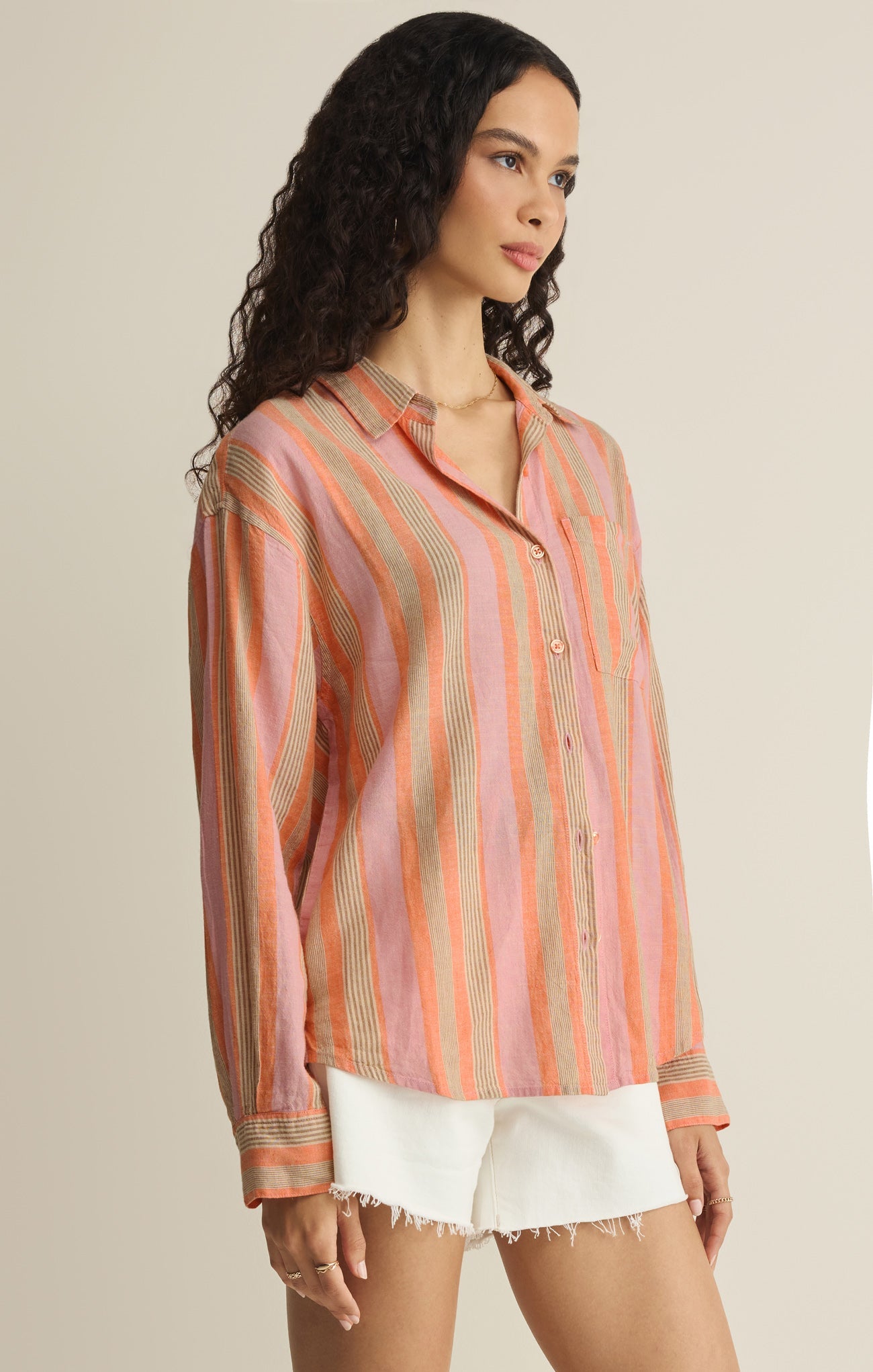 The Perfect Striped Linen Button Up