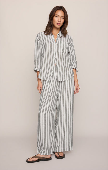 The Perfect Striped Linen Button Up