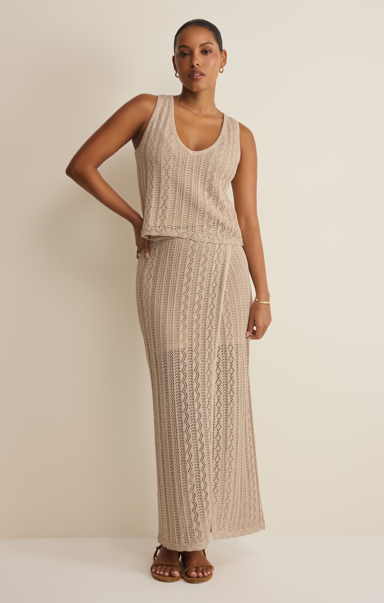 Glimmer Pointelle Tank
