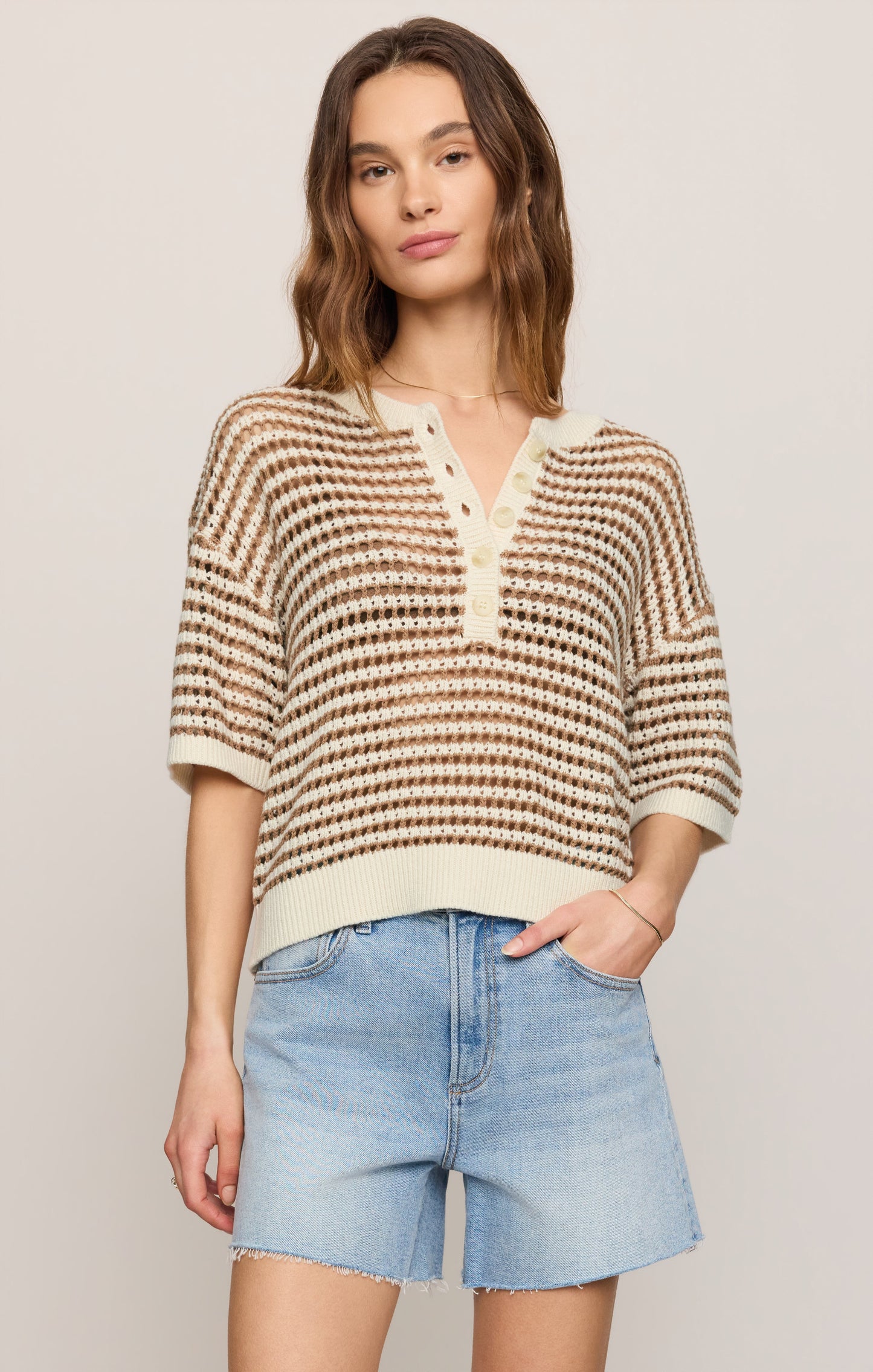 Kylo Striped Crochet Sweater