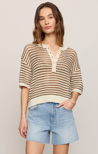 Kylo Striped Crochet Sweater