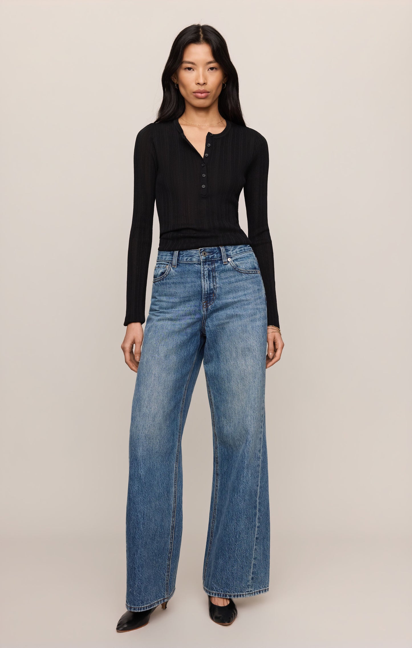 Rowena Fine Knit Henley