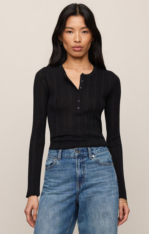 Rowena Fine Knit Henley