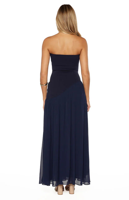 Zelia Strapless Navy Maxi Dress