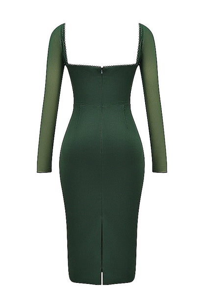emerald green midi dress