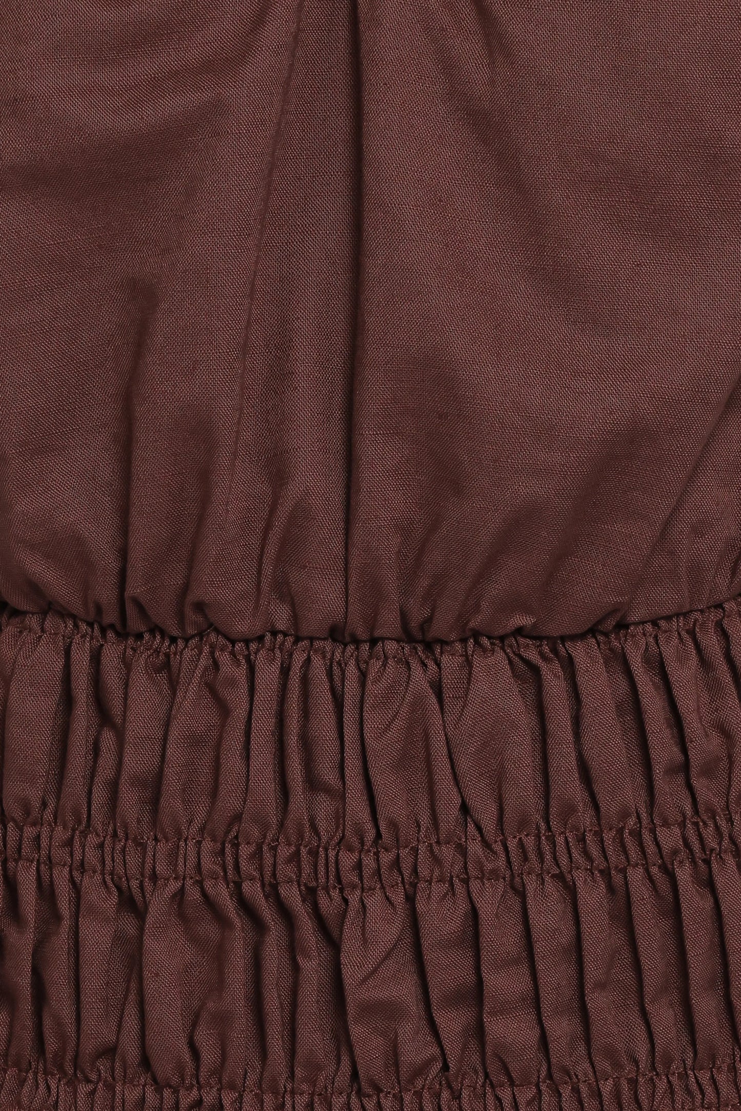 Lucilla Shirred Waist Top - Chocolate
