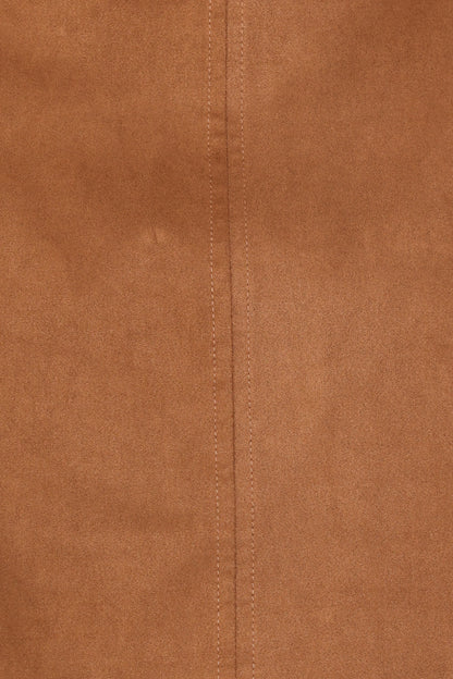 Charles Faux Sueded Top - Camel