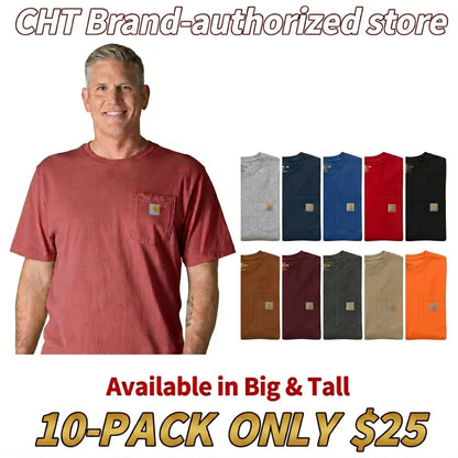 🔥Last Day Promotion!CHT Men's K87 Workwear Loose Fit Heavyweight Short-Sleeve Pocket T-Shirt (Also Available in Big & Tall)