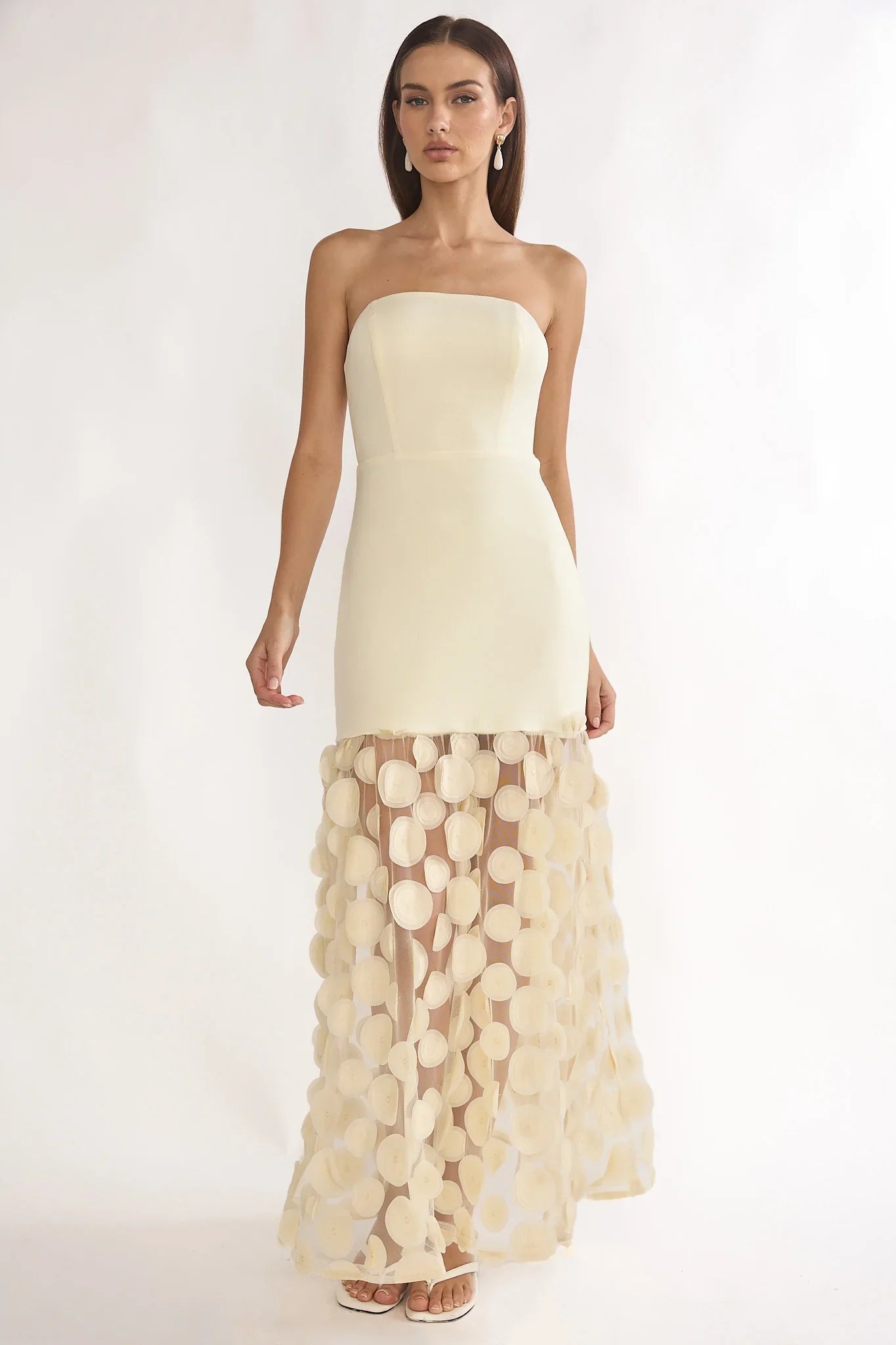 Divora Embellished Hem Maxi Dress Butter