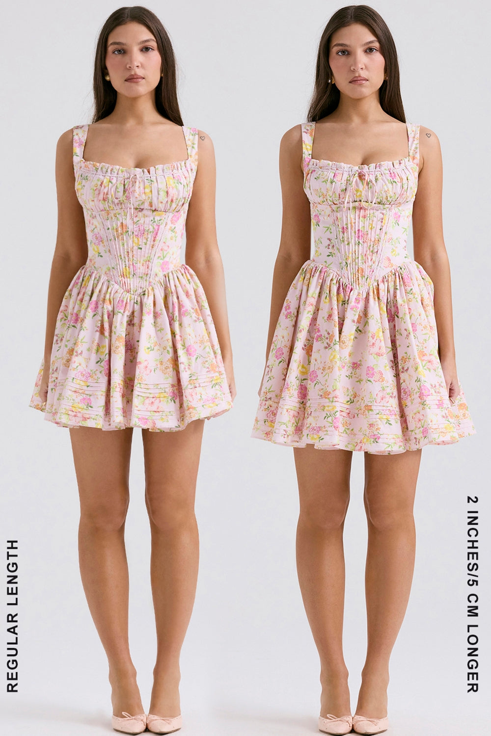 pink meadow print cotton mini dress