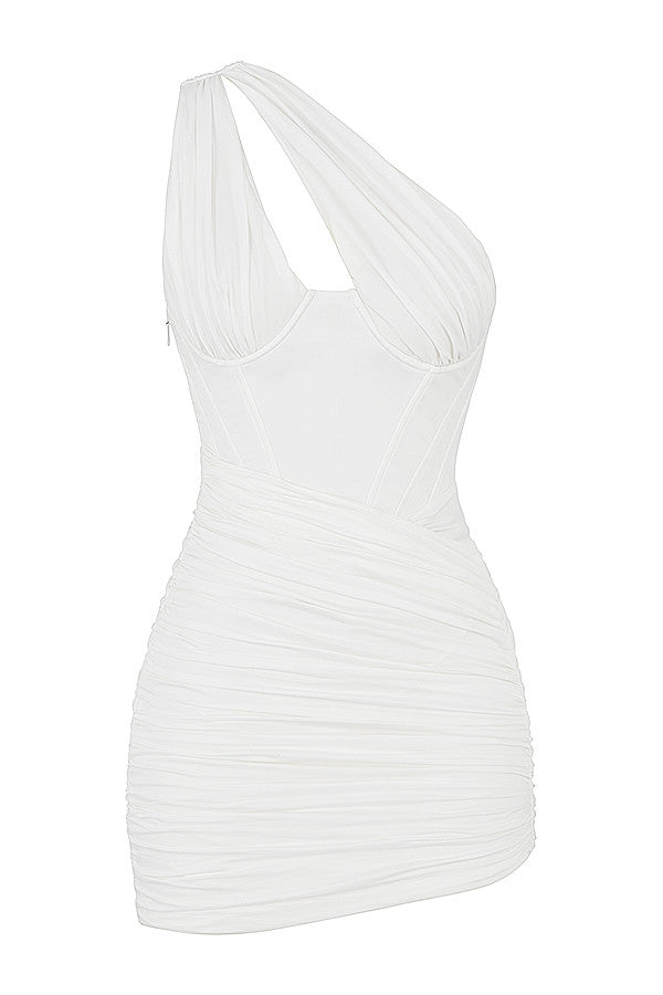 white cut out mini dress