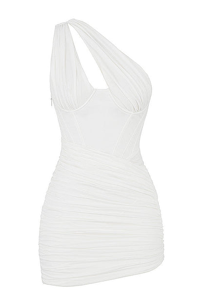 white cut out mini dress