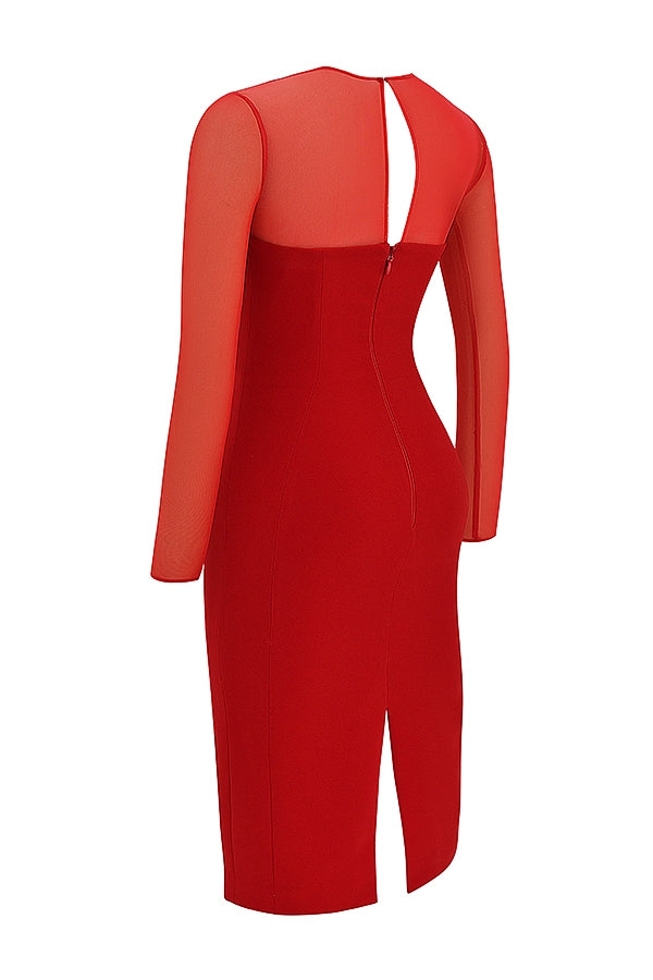 scarlet plunge midi dress