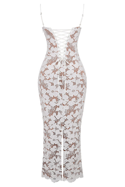white floral embroidered maxi dress