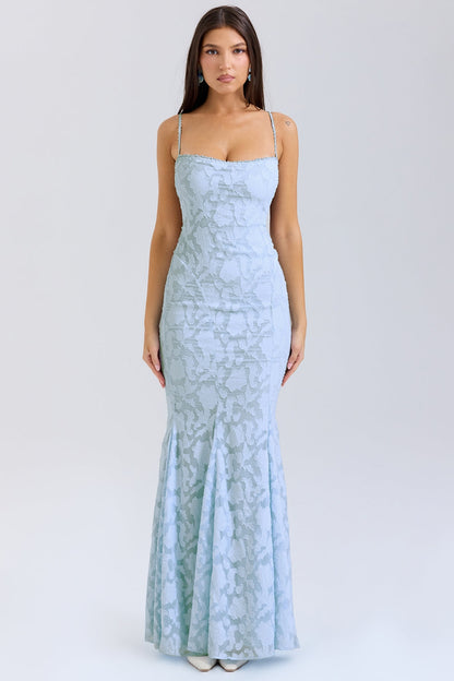 bluebell lace up back maxi dress