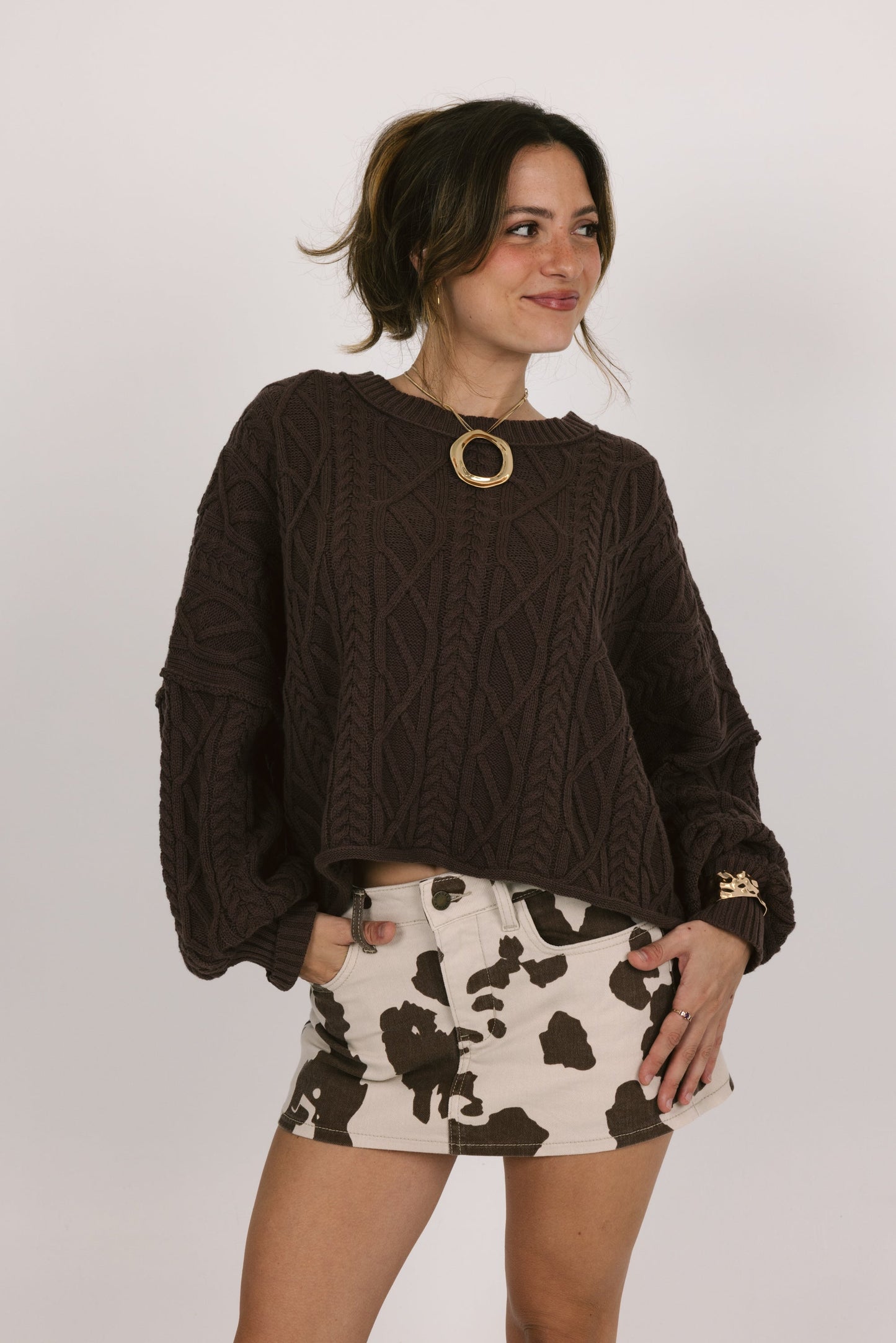 All Day Skort in Cow Print