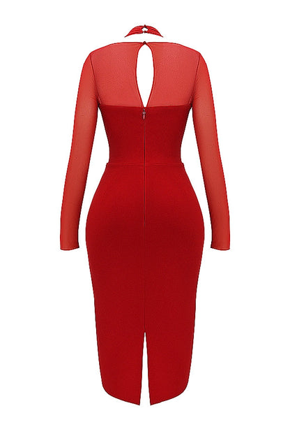 scarlet plunge midi dress
