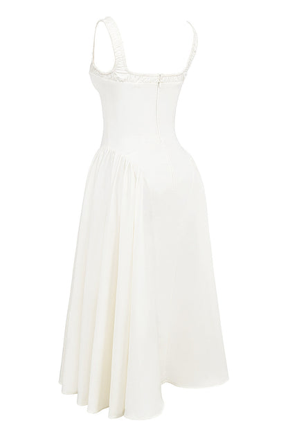 white cotton midi sundress