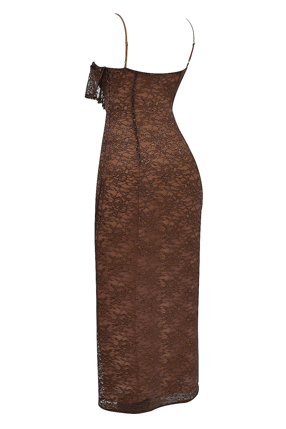espresso lace maxi dress