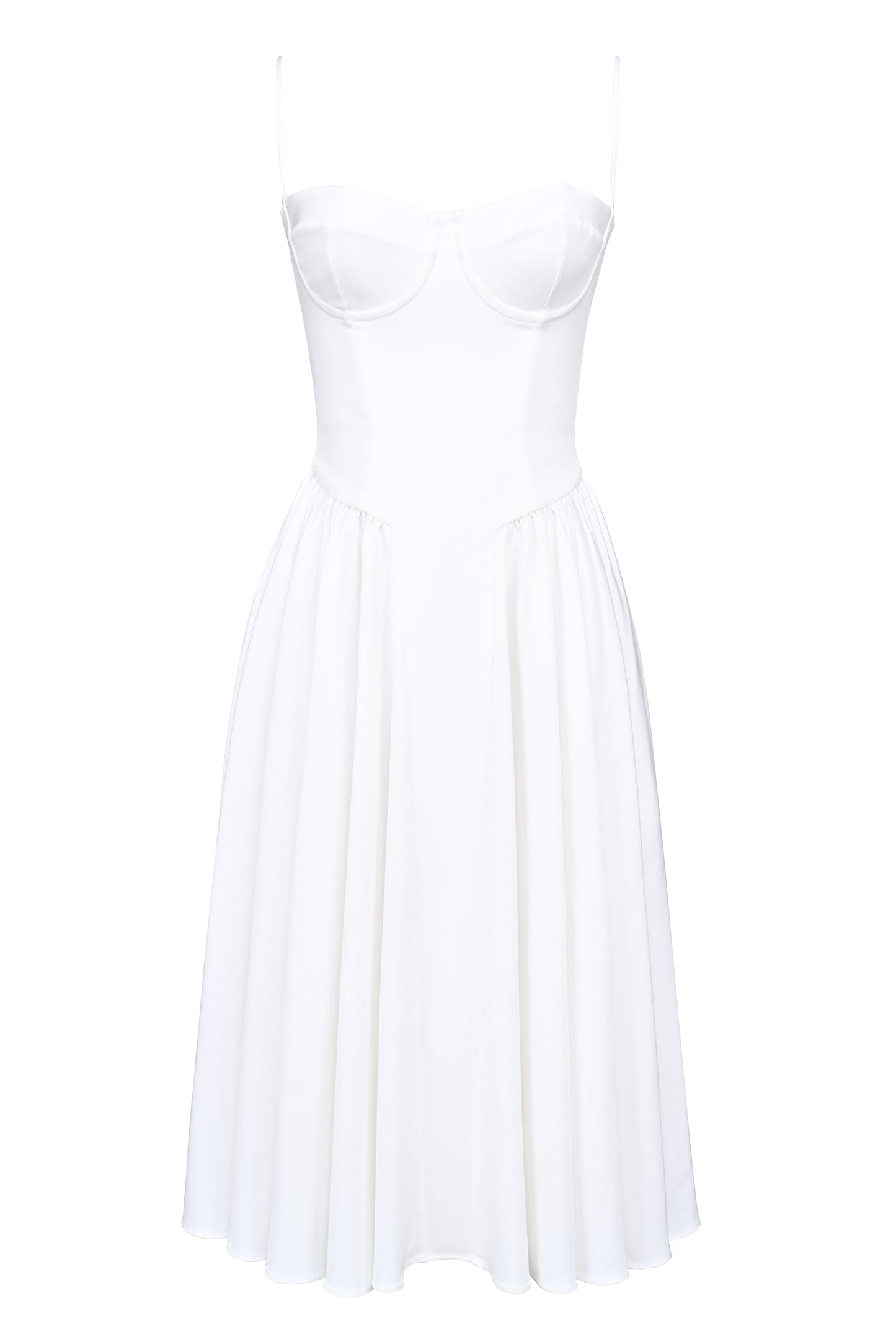 white corset midi dress