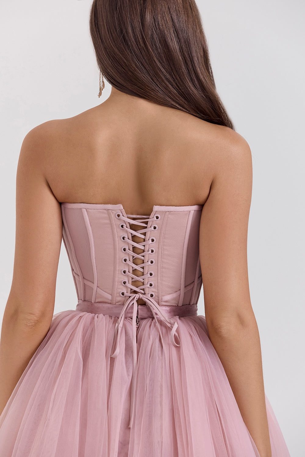 french rose tulle midi dress - sale