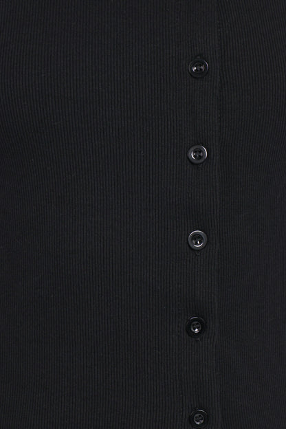 Agatha Asymmetrical Knit Top - Black