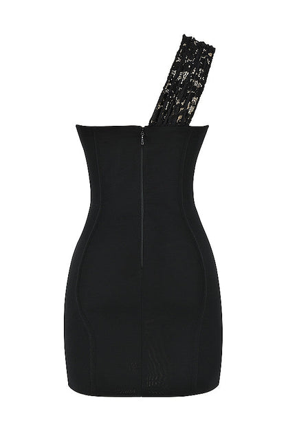 black lace mini dress
