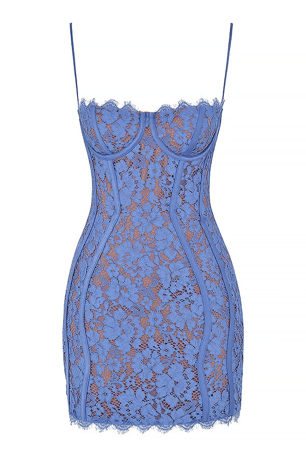 lavender lace mini dress