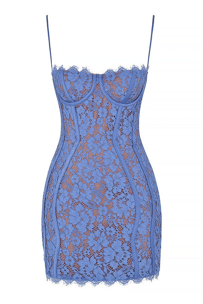 lavender lace mini dress