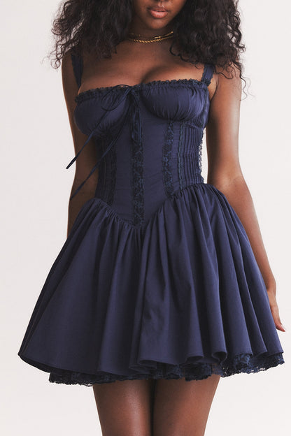 french navy corset mini dress