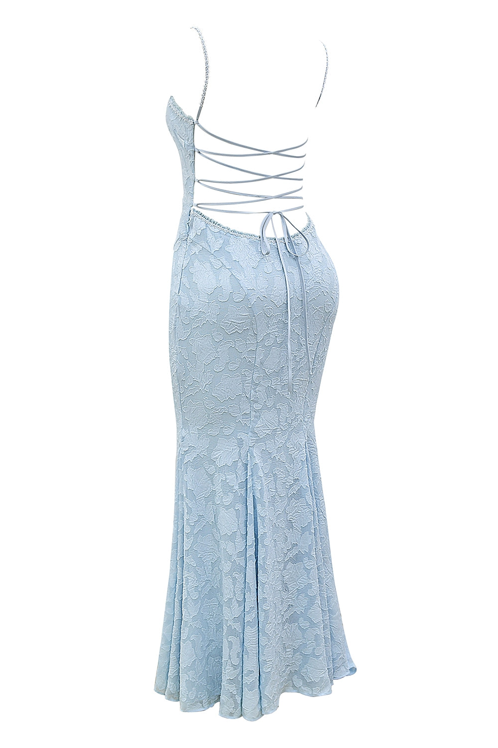 bluebell lace up back maxi dress