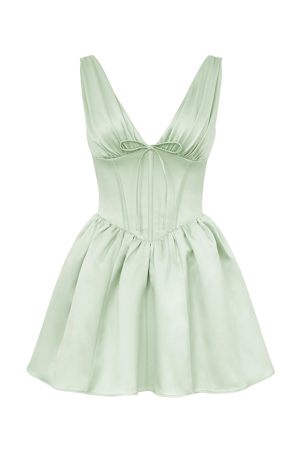 pistachio satin mini dress - sale