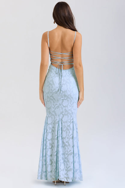bluebell lace up back maxi dress