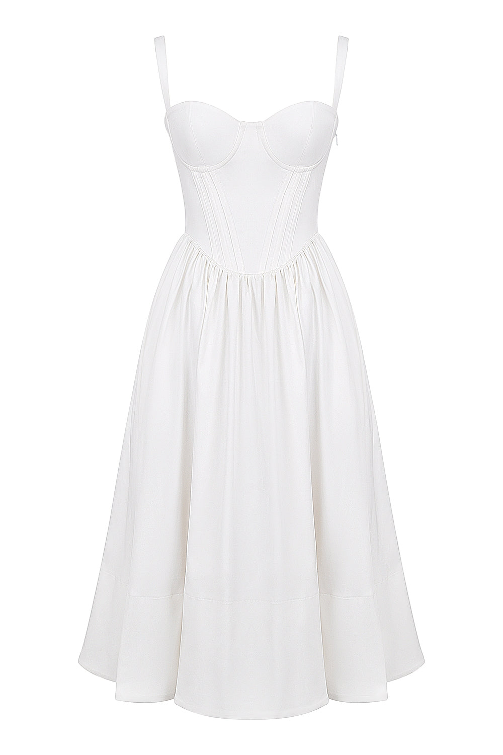 white corset midi sundress