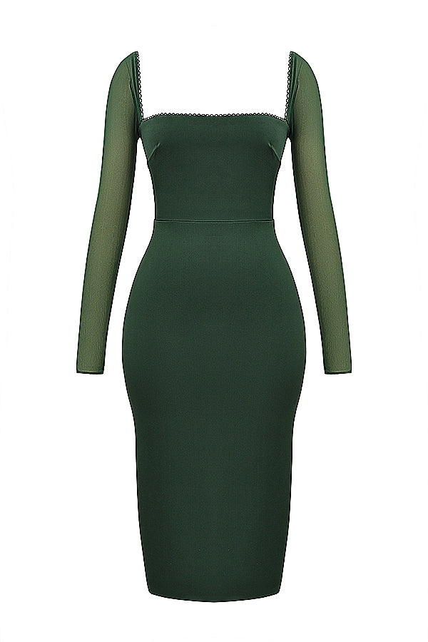 emerald green midi dress