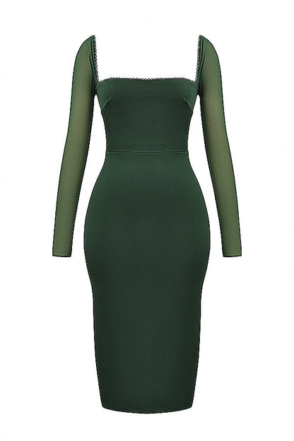 emerald green midi dress