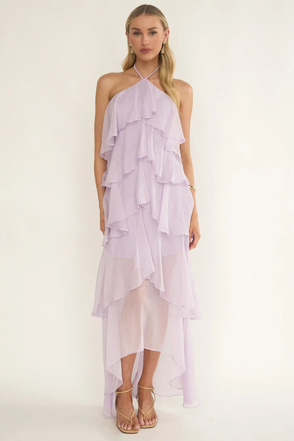 Darylyn Tiered Ruffle Maxi Dress Lilac