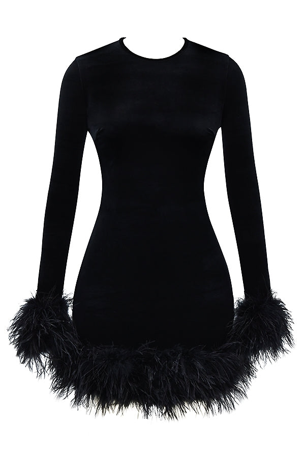 black velvet mini dress