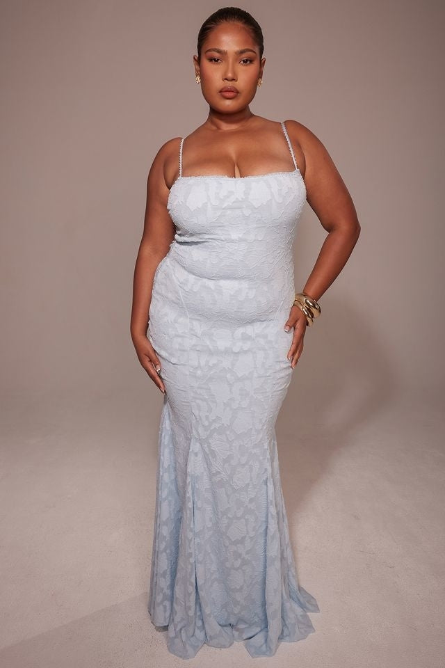 bluebell lace up back maxi dress