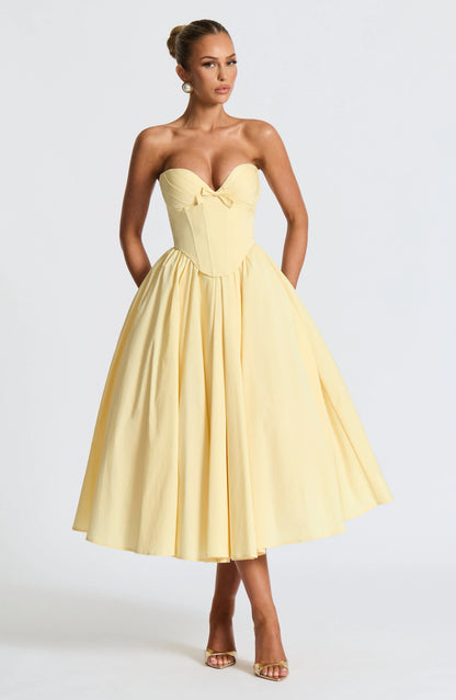 Prim Midi Dress - Lemon