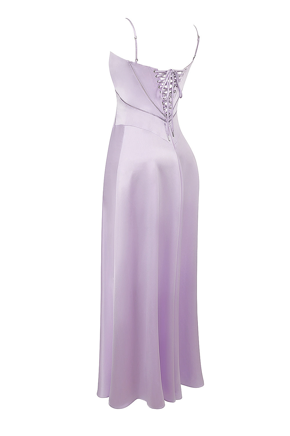 orchid lace up maxi dress