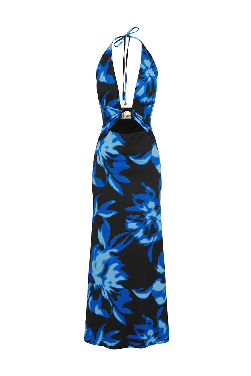 HALSTON HALTER MAXI DRESS - AGAVE BLUE