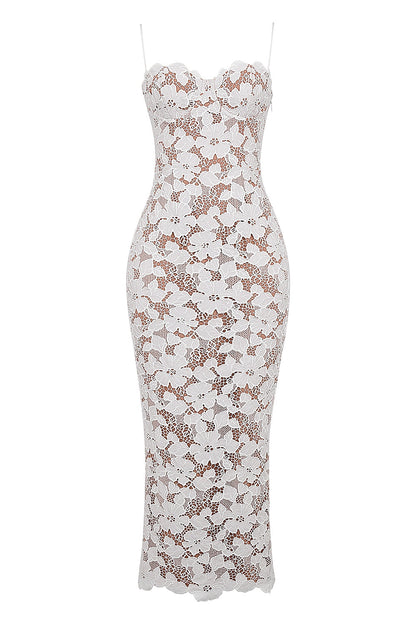 white floral embroidered maxi dress